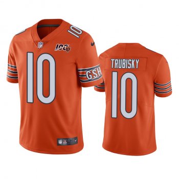 Chicago Bears Mitchell Trubisky Orange 100th Season Vapor Limited Jersey