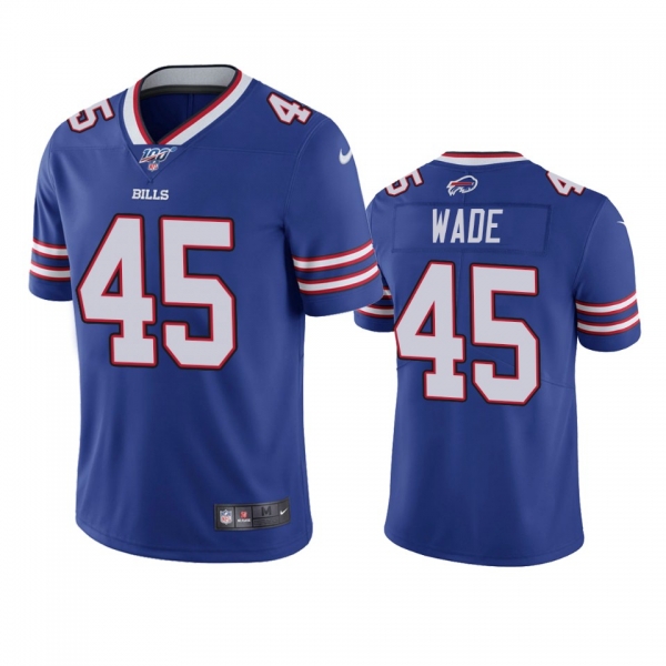 Buffalo Bills Christian Wade Royal 100th Season Vapor Limited Jersey