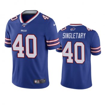 Buffalo Bills Devin Singletary Royal 100th Season Vapor Limited Jersey