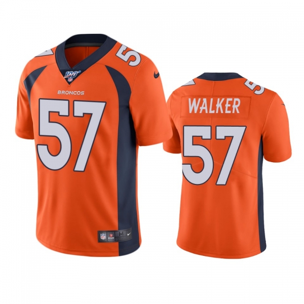 Denver Broncos DeMarcus Walker Orange 100th Season Vapor Limited Jersey