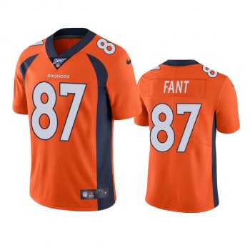 Denver Broncos Noah Fant Orange 100th Season Vapor Limited Jersey