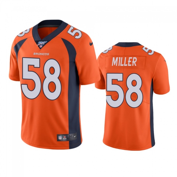 Denver Broncos Von Miller Orange 100th Season Vapor Limited Jersey