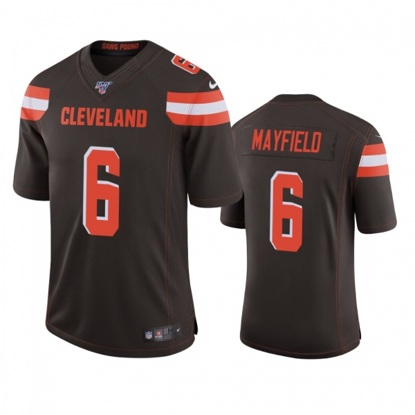 Cleveland Browns Baker Mayfield Brown 100th Season Vapor Limited Jersey