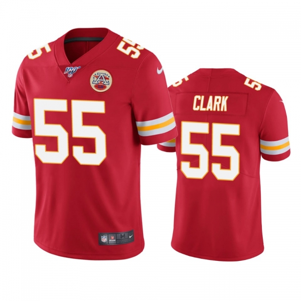 Kansas City Chiefs Frank Clark Red 100th Season Vapor Limited Jersey