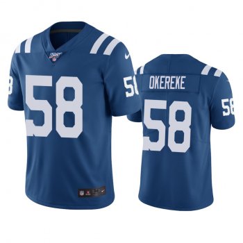 Indianapolis Colts Bobby Okereke Royal 100th Season Vapor Limited Jersey