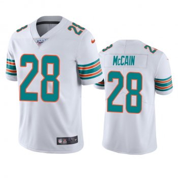 Miami Dolphins Bobby McCain White 100th Season Vapor Limited Jersey