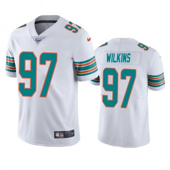 Miami Dolphins Christian Wilkins White 100th Season Vapor Limited Jersey