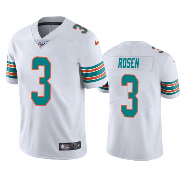 Miami Dolphins Josh Rosen White 100th Season Vapor Limited Jersey