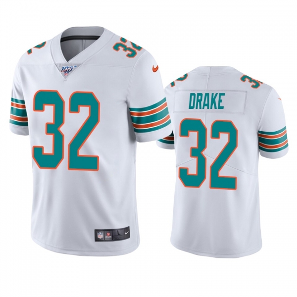 Miami Dolphins Kenyan Drake White 100th Season Vapor Limited Jersey