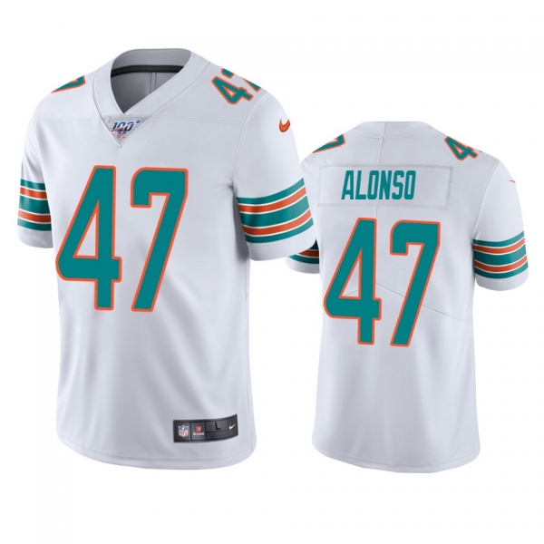 Miami Dolphins Kiko Alonso White 100th Season Vapor Limited Jersey