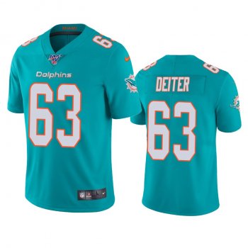 Miami Dolphins Michael Deiter Aqua 100th Season Vapor Limited Jersey