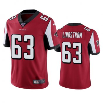 Atlanta Falcons Chris Lindstrom Red 100th Season Vapor Limited Jersey