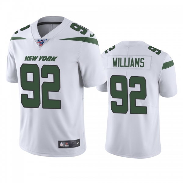 New York Jets Leonard Williams White 100th Season Vapor Limited Jersey