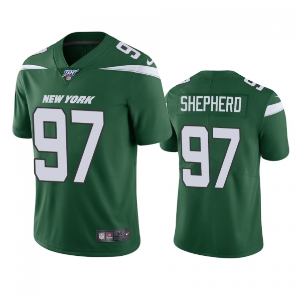 New York Jets Nathan Shepherd Green 100th Season Vapor Limited Jersey