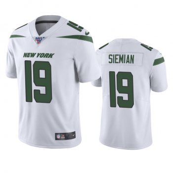 New York Jets Trevor Siemian White 100th Season Vapor Limited Jersey