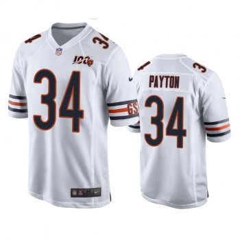 Chicago Bears Walter Payton White 100th Season Game Jersey - Men