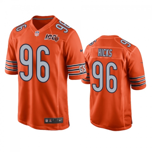 Chicago Bears Akiem Hicks Orange 100th Season Game Jersey - Men's