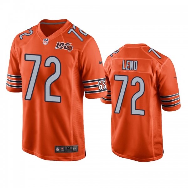 Chicago Bears Charles Leno Orange 100th Season Game Jersey - Men's