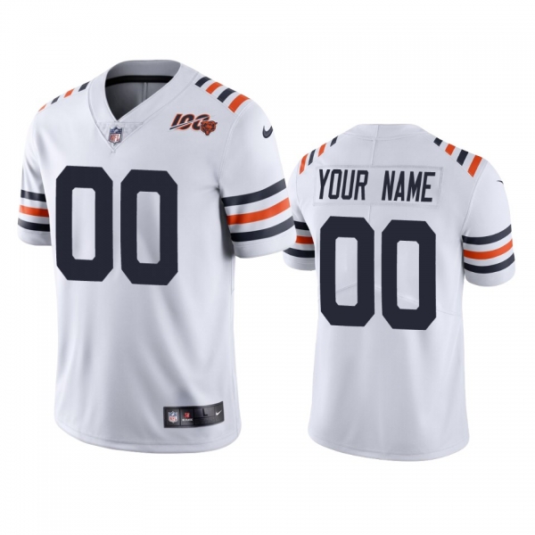 Bears Custom White 100th Season Alternate Classic Limited Jersey