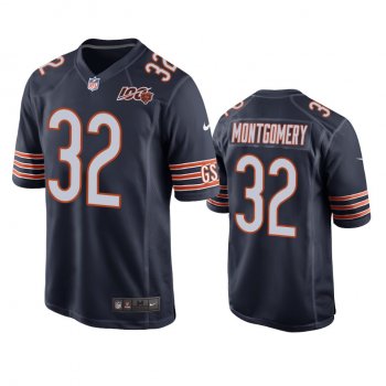 Chicago Bears David Montgomery Navy 100th Season Game Jersey - Men's