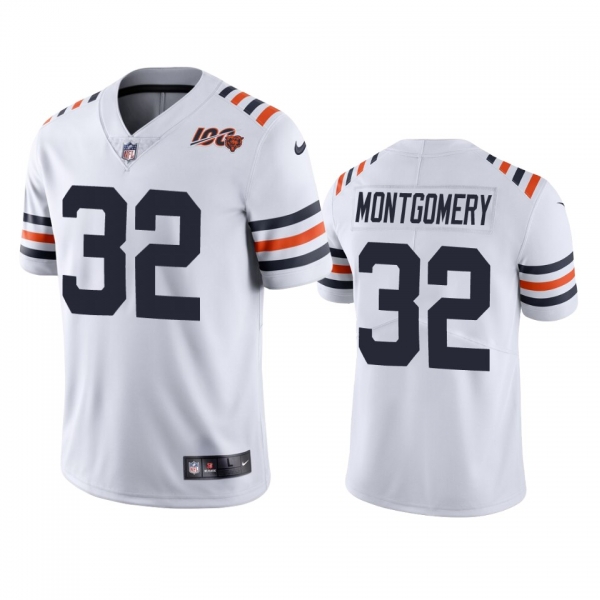 Bears David Montgomery White 100th Season Alternate Classic Limited Jersey