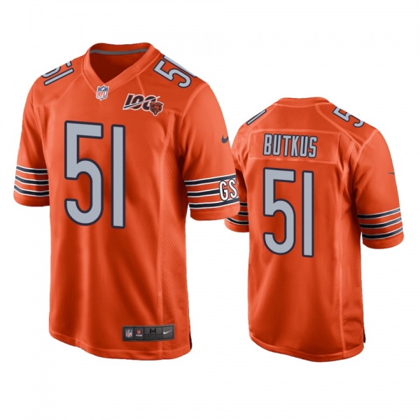 Chicago Bears Dick Butkus Orange 100th Season Game Jersey - Men's