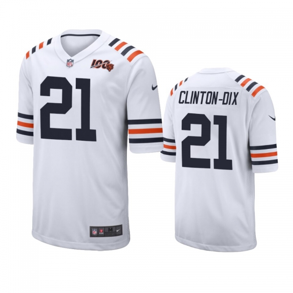 Men's Bears Ha Ha Clinton-Dix White 100th Season Classic Game Jersey