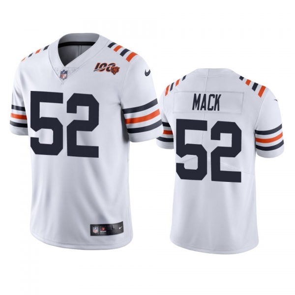 Bears Khalil Mack White 100th Season Alternate Classic Limited Jersey