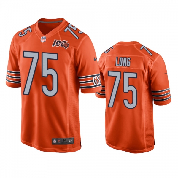 Chicago Bears Kyle Long Orange 100th Season Game Jersey - Men's