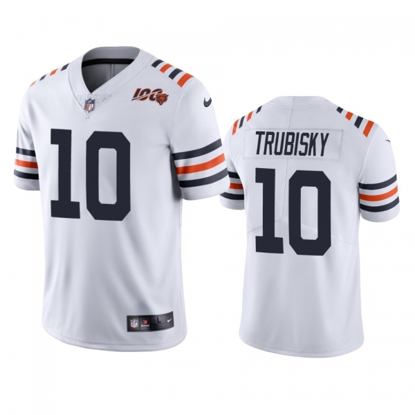 Bears Mitchell Trubisky White 100th Season Alternate Classic Limited Jersey