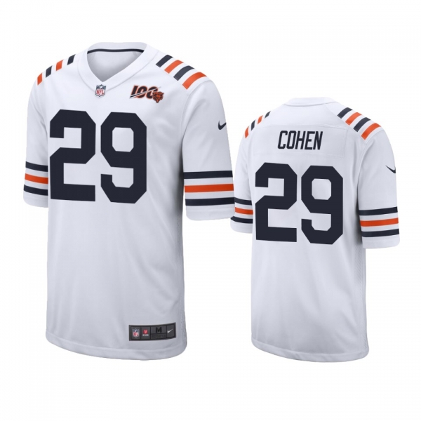 Men's Bears Tarik Cohen White 100th Season Classic Game Jersey