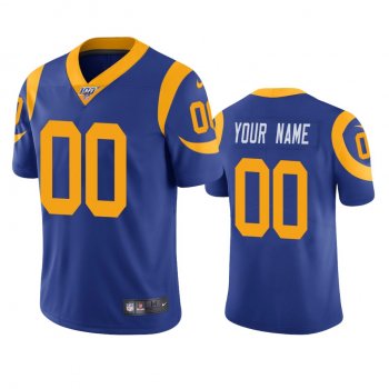 Los Angeles Rams Custom Royal 100th Season Vapor Limited Jersey