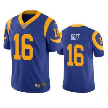 Los Angeles Rams Jared Goff Royal 100th Season Vapor Limited Jersey