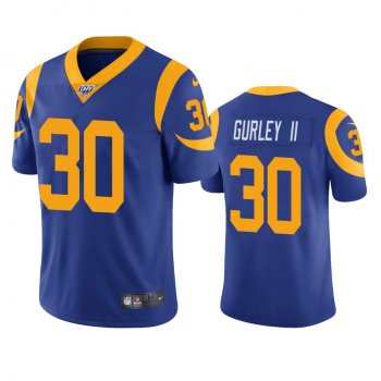 Los Angeles Rams Todd Gurley II Royal 100th Season Vapor Limited Jersey