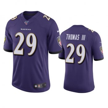 Baltimore Ravens Earl Thomas III Purple 100th Season Vapor Limited Jersey