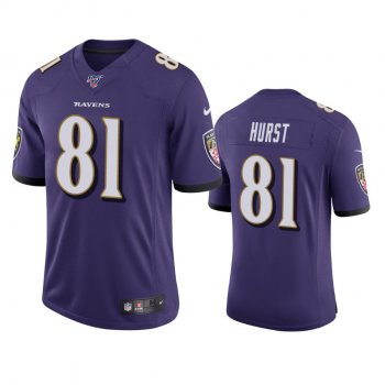 Baltimore Ravens Hayden Hurst Purple 100th Season Vapor Limited Jersey