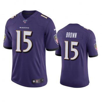 Baltimore Ravens Marquise Brown Purple 100th Season Vapor Limited Jersey