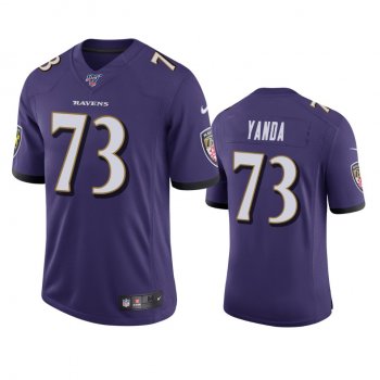 Baltimore Ravens Marshal Yanda Purple 100th Season Vapor Limited Jersey