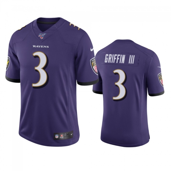 Baltimore Ravens Robert Griffin III Purple 100th Season Vapor Limited Jersey