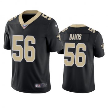 New Orleans Saints Demario Davis Black 100th Season Vapor Limited Jersey