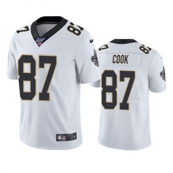 New Orleans Saints Jared Cook White 100th Season Vapor Limited Jersey