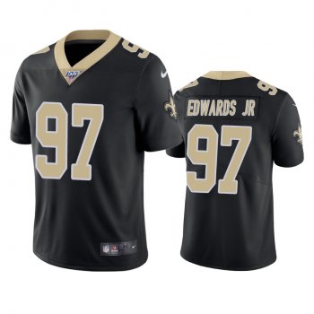 New Orleans Saints Mario Edwards Jr Black 100th Season Vapor Limited Jersey