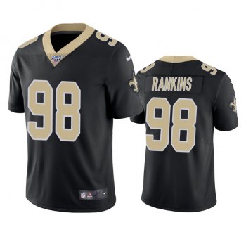 New Orleans Saints Sheldon Rankins Black 100th Season Vapor Limited Jersey