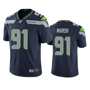 Seattle Seahawks Cassius Marsh Navy 100th Season Vapor Limited Jersey