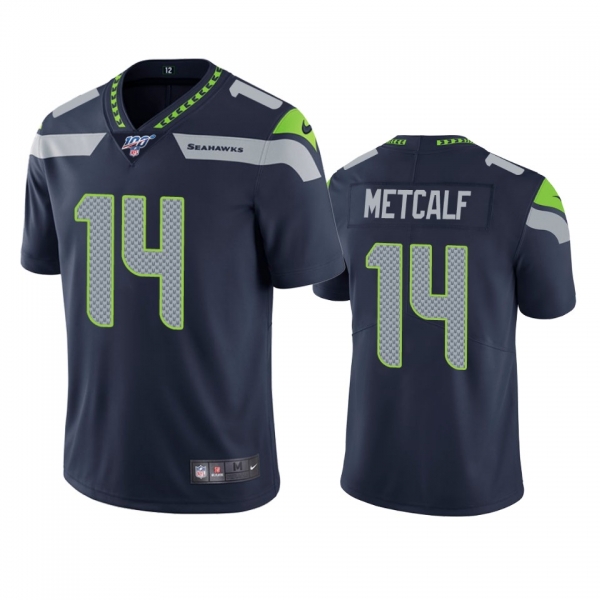 Seattle Seahawks D.K. Metcalf Navy 100th Season Vapor Limited Jersey