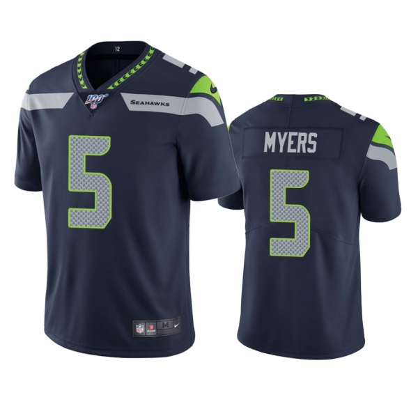 Seattle Seahawks Jason Myers Navy 100th Season Vapor Limited Jersey