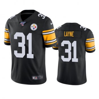 Pittsburgh Steelers Justin Layne Black 100th Season Vapor Limited Jersey