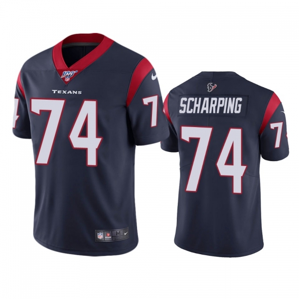 Houston Texans Max Scharping Navy 100th Season Vapor Limited Jersey