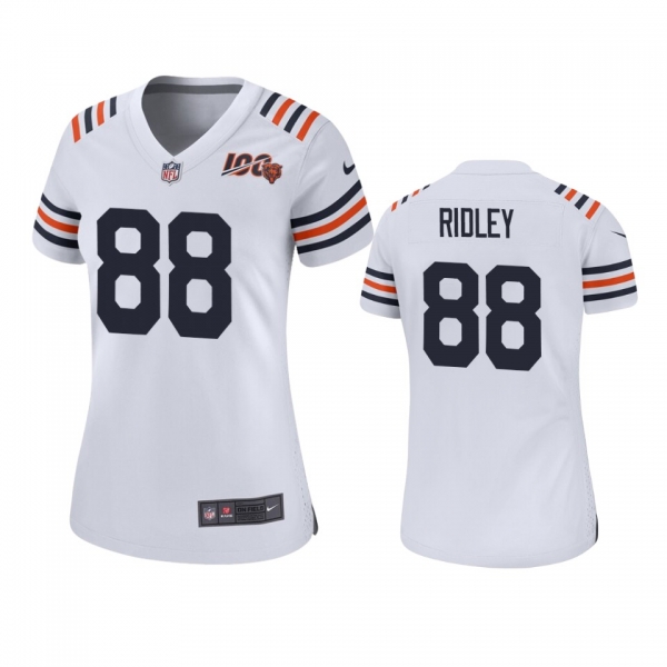 Women's Bears Riley Ridley White 100th Season Classic Game Jersey