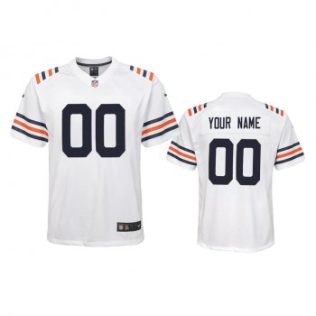 Youth Bears Custom White 100th Season Alternate Classic Game Jersey